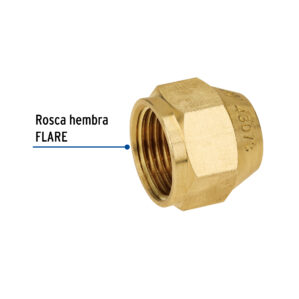 Tuerca conica reducida de laton 1/2" x 3/8"