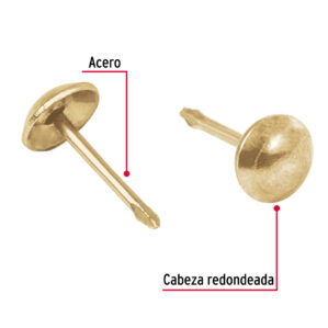 Clavillo dorado 17mm caja con 500 piezas