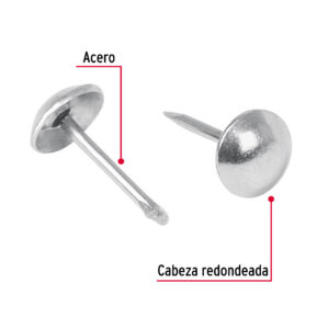 Clavillo niquelado 17mm caja con 500 piezas
