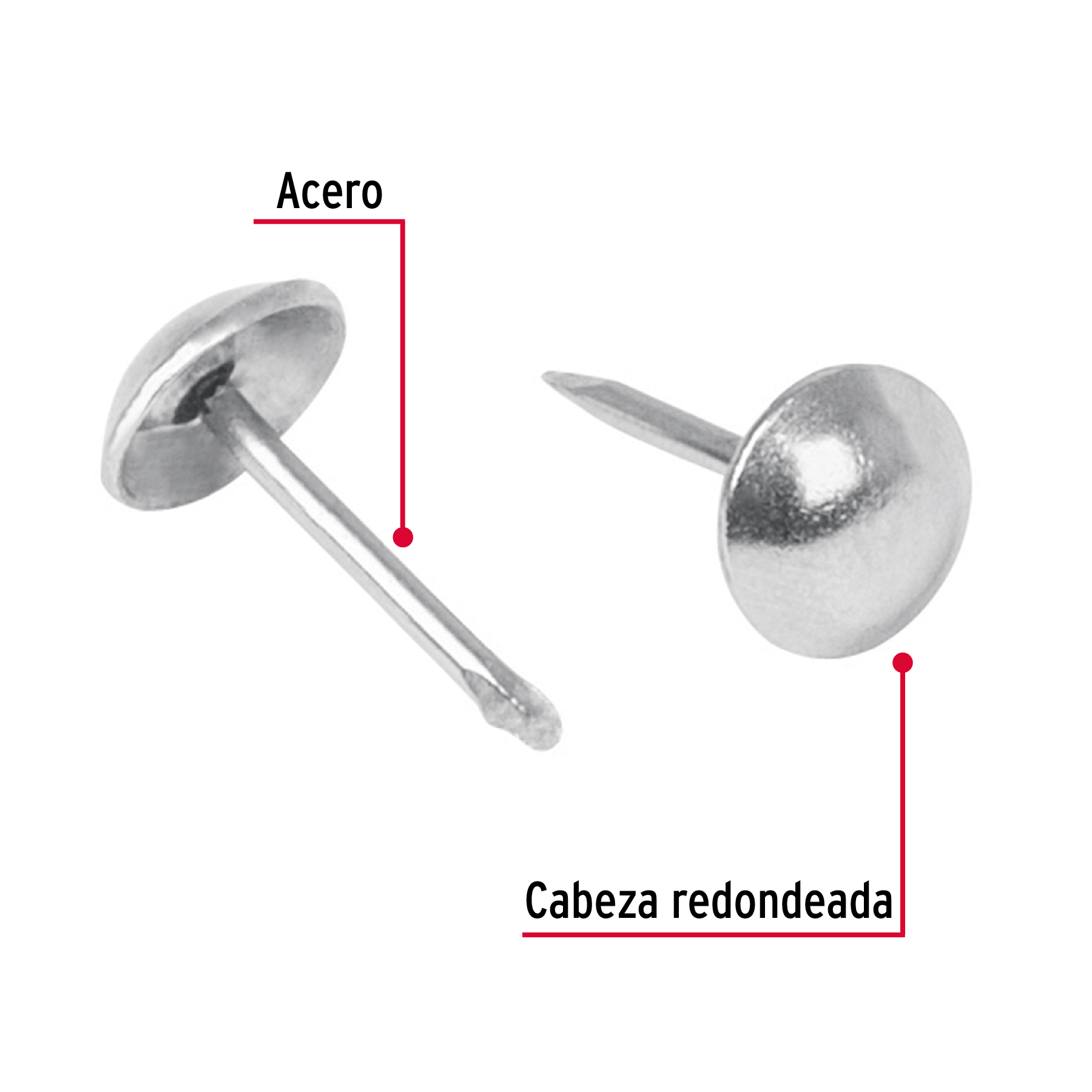 Clavillo niquelado 17mm caja con 500 piezas