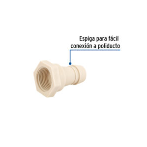 Conector Adaptador Manguera Insercion Rosca Interior 1" x 1"