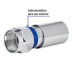 Bolsa con 2 conectores coaxiales RG6 de compresion Volteck