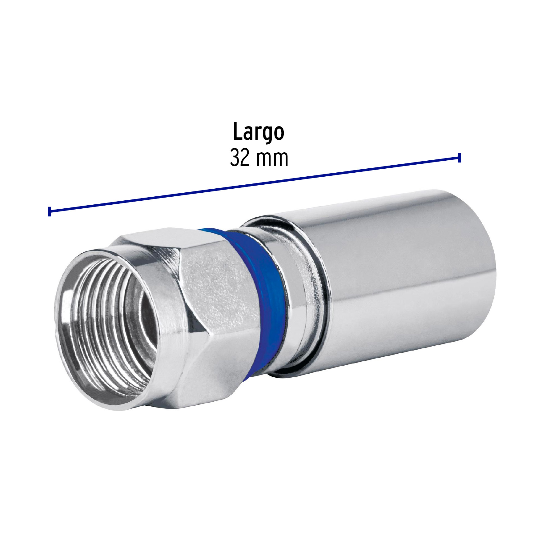 Bolsa con 2 conectores coaxiales RG6 de compresion Volteck