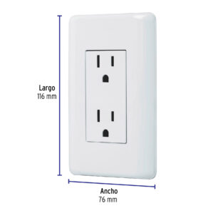 Placa Armada Contacto Doble Volteck Basic Blanco