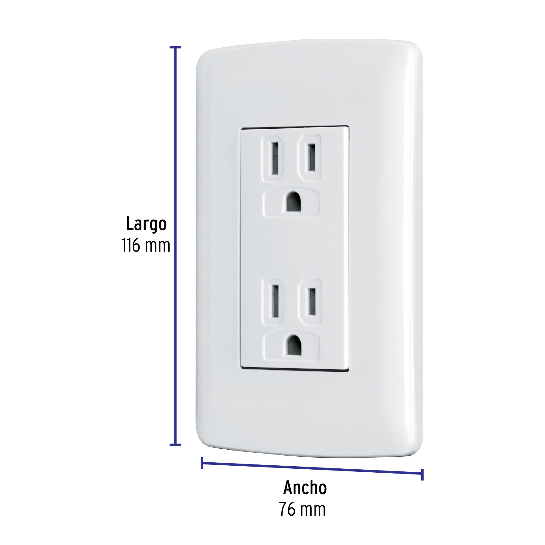 Placa Armada Contacto Doble Blanco linea Italiana