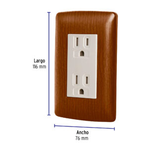 Placa Armada Contacto Doble Madera linea Italiana