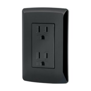 Placa Armada de 2 Contactos color negro linea Italiana