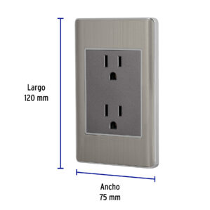 Placa Armada Doble Contacto Acero Inoxidable Lisboa