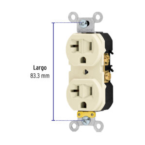 Contacto duplex 2 polos 3 hilos 20A linea Standard
