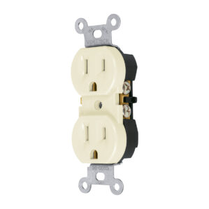 Contacto duplex 2 polos 3 hilos linea Standard Marfil