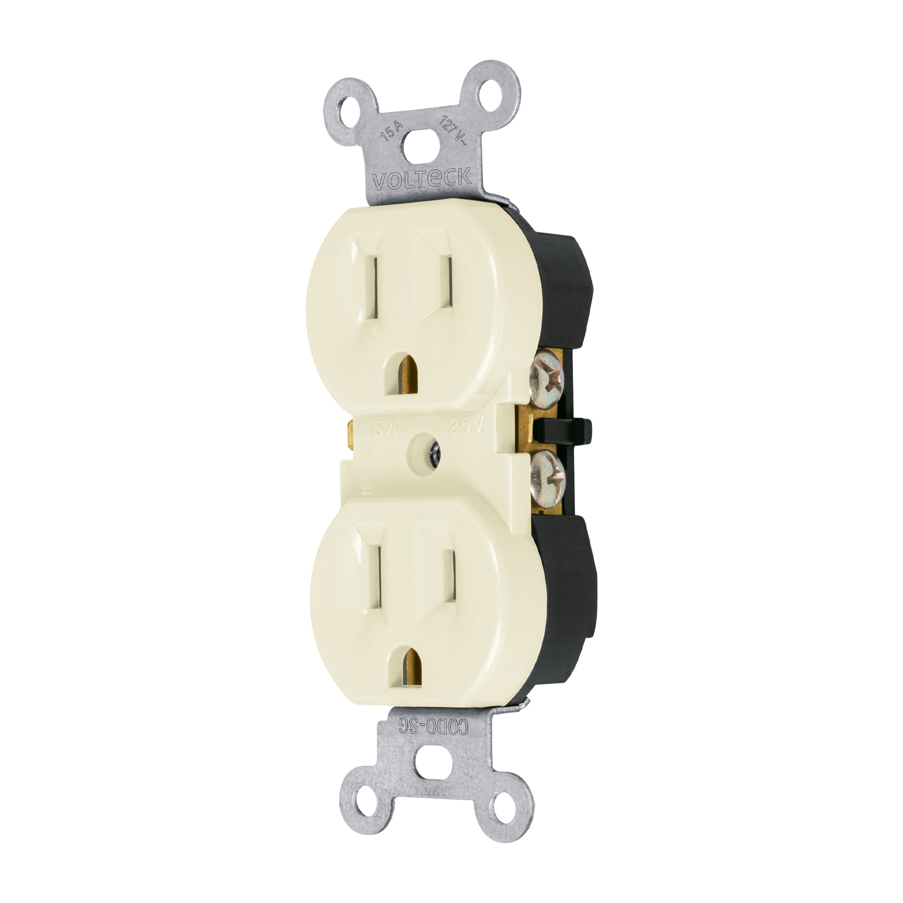 Contacto duplex 2 polos 3 hilos linea Standard Marfil