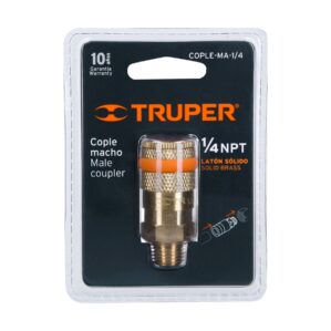 Cople de laton cuerda 1/4 NPT macho para Compresore Manguera de Aire