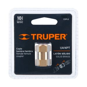 Cople de laton aire tipo FF cuerda 1/4 NPT