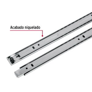 Pack con 2 correderas extensión 3/4 de 35cm para cajón ancho 2.5cm