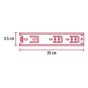 Pack con 2 correderas extensión 35cm para cajón ancho 3.5cm