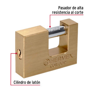 Candado antipalanca 60mm cuerpo de laton Hermex Basic