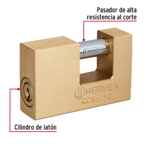 Candado antipalanca 75mm cuerpo de laton llave puntos