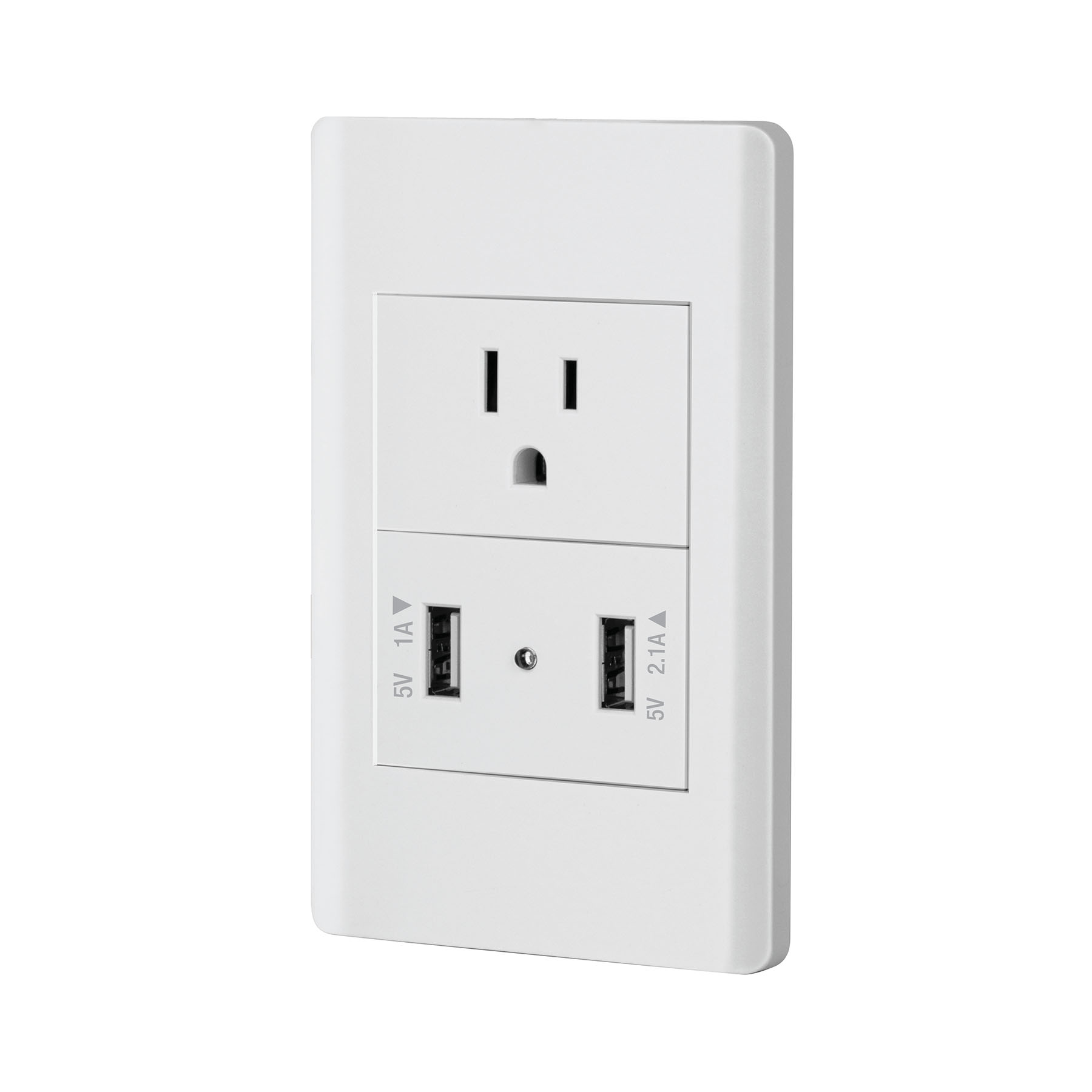 Placa armada blanca contacto y 2 puertos USB Lisboa Blanco