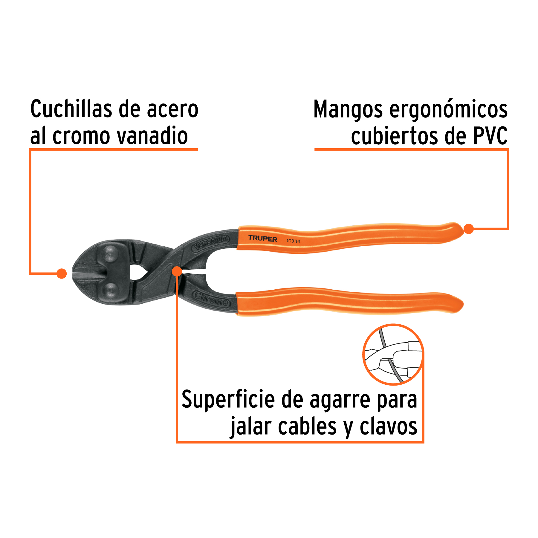 Cortapernos profesional de 8" a una mano Truper