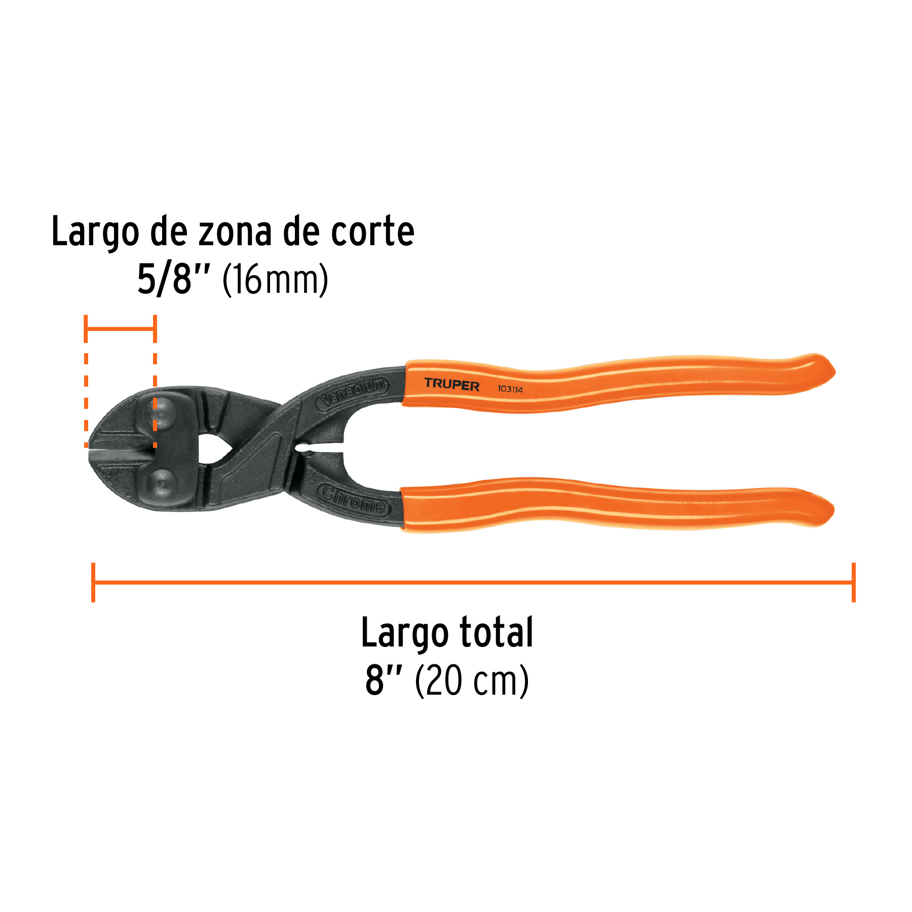 Cortapernos profesional de 8" a una mano Truper