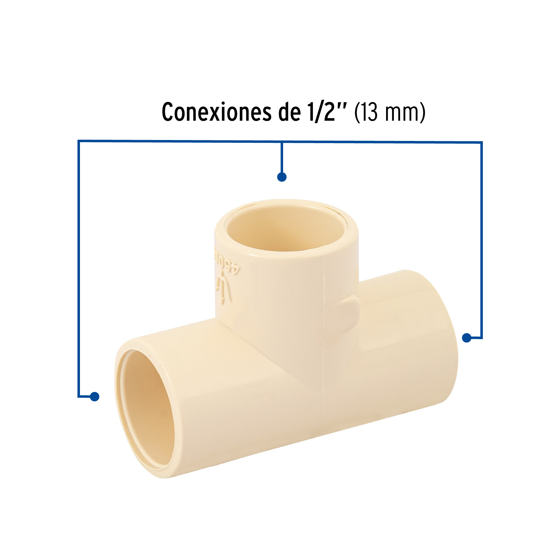 Tee sencilla de CPVC 1/2"