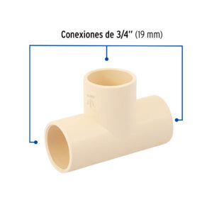 Tee sencilla de CPVC 3/4"