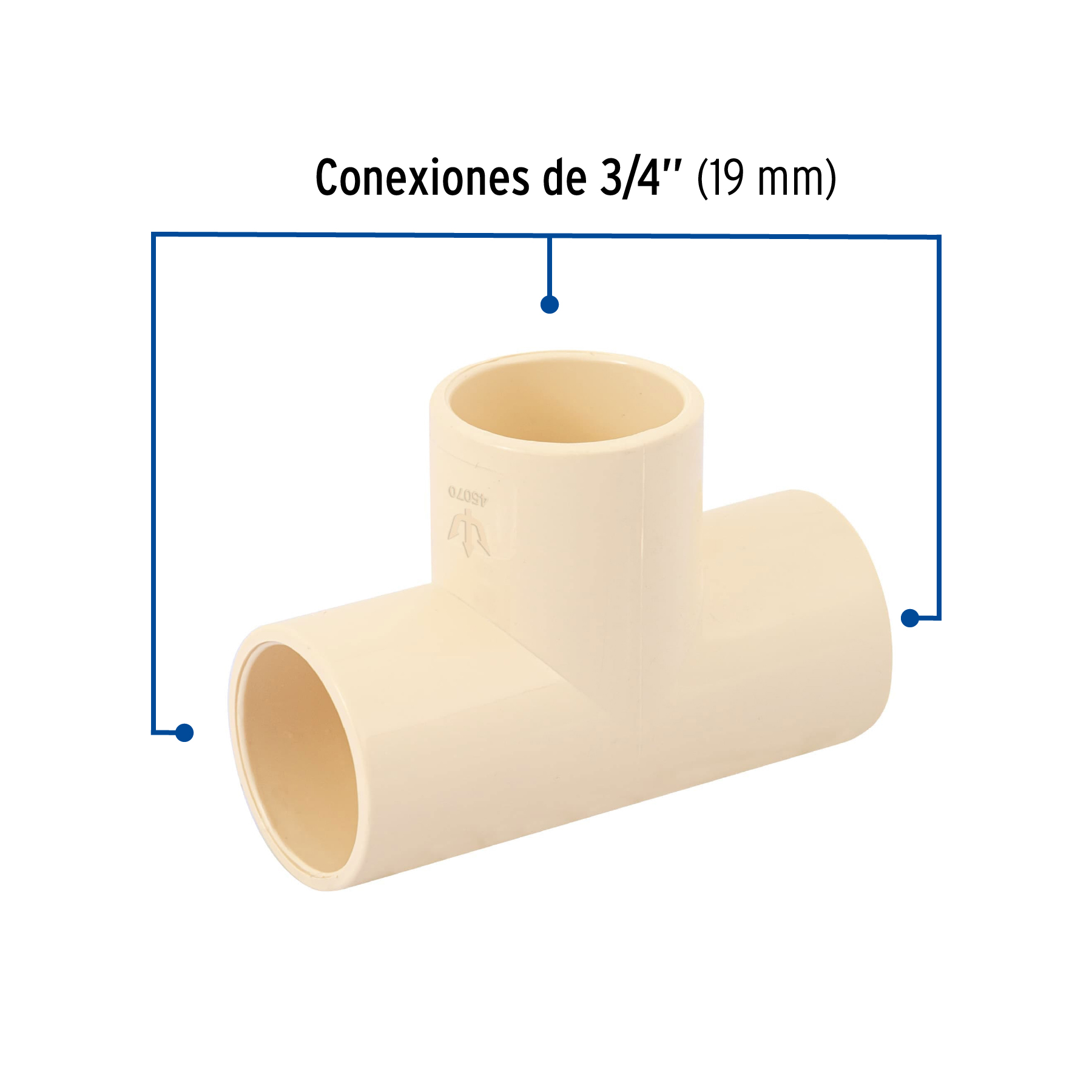 Tee sencilla de CPVC 3/4"