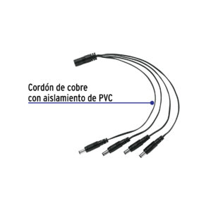 Cable Divisor de Energia tipo Pulpo 1 a 4 para CCTV, Volteck