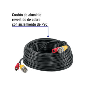 Cable Video y Energia Tipo Siames CCTV, 20 metros, Volteck
