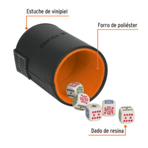 Cubilete Truper 5 Dados Vinipiel
