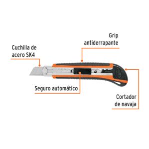 Cutter Cuchilla de 18mm de 6" Reforzado Alma Metalica y Grip