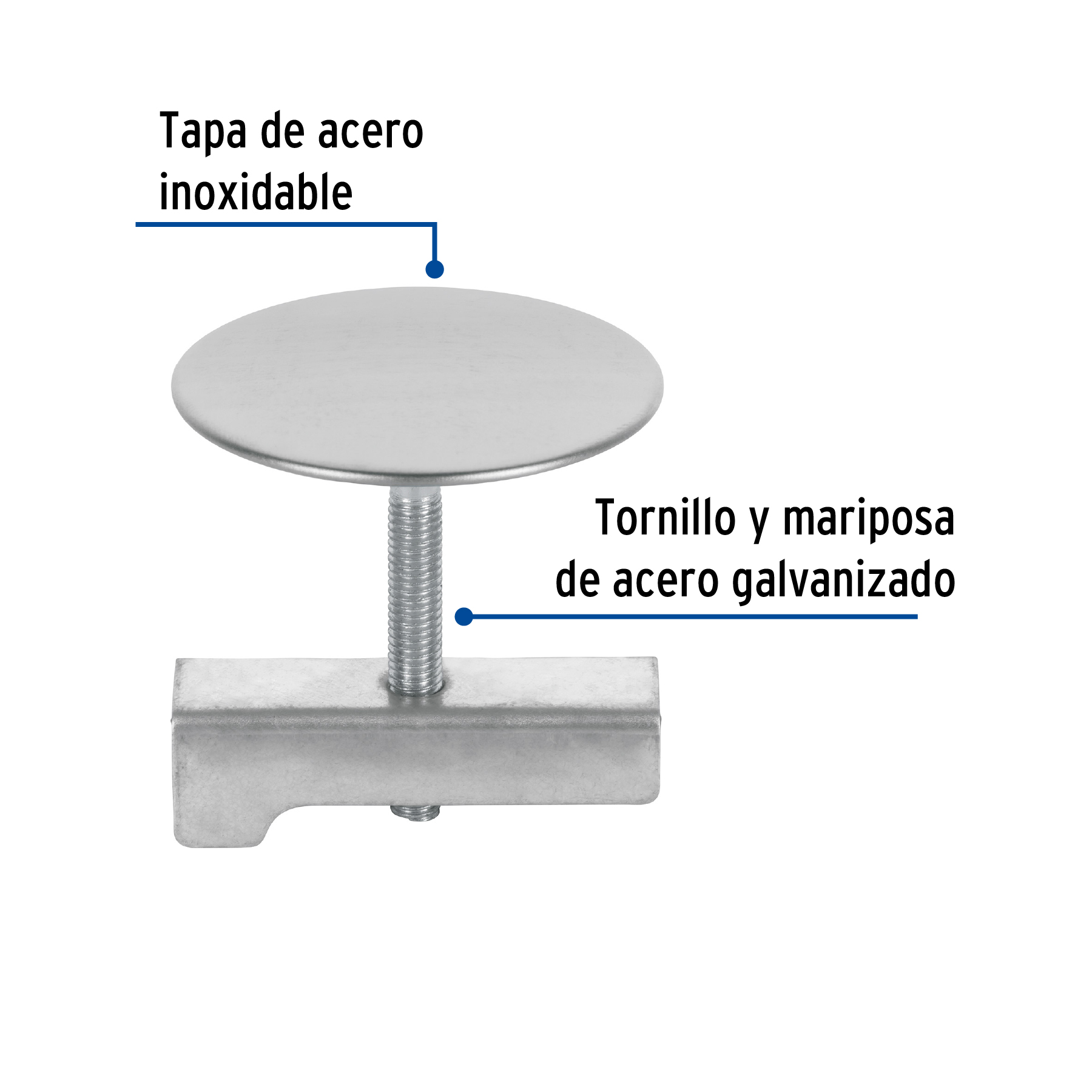 Cubretaladro de acero inoxidable 44mm