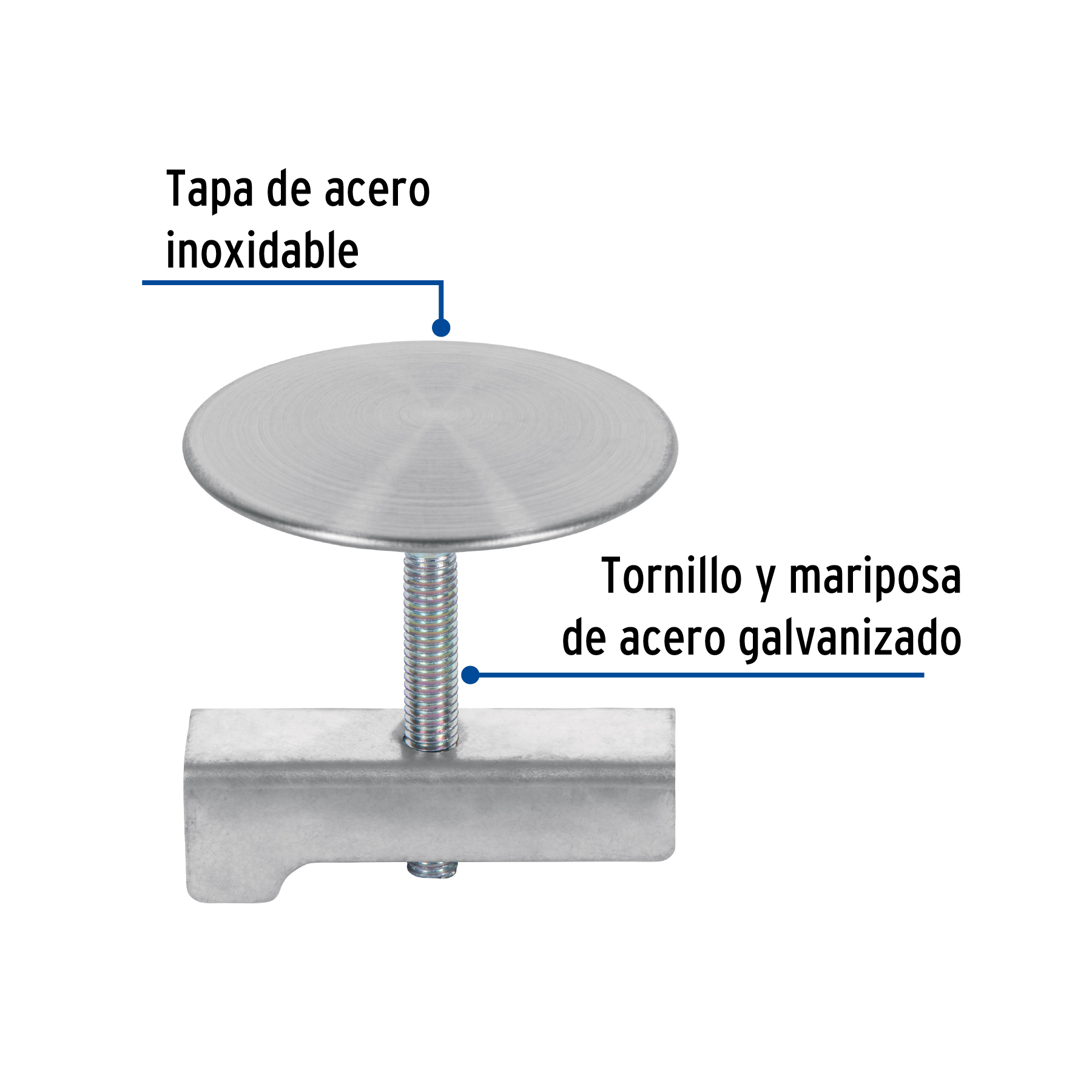Cubre taladro acero inoxidable satinado 44mm