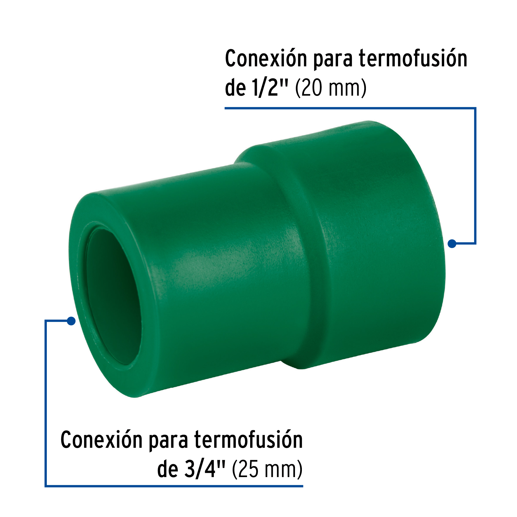 Reduccion de PPR 3/4"x1/2" 25x20mm