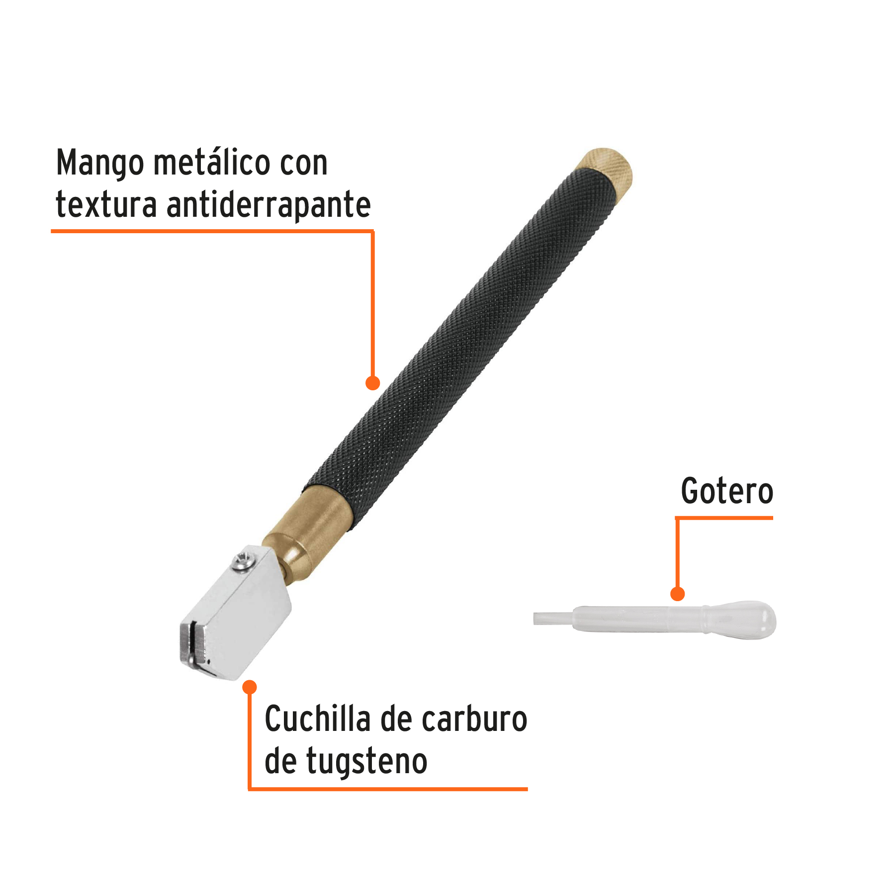 Cortador de vidrio 5" Truper Expert con deposito de aceite