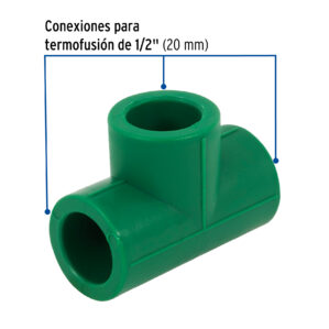 Tee de PPR sencilla 1/2" 20mm
