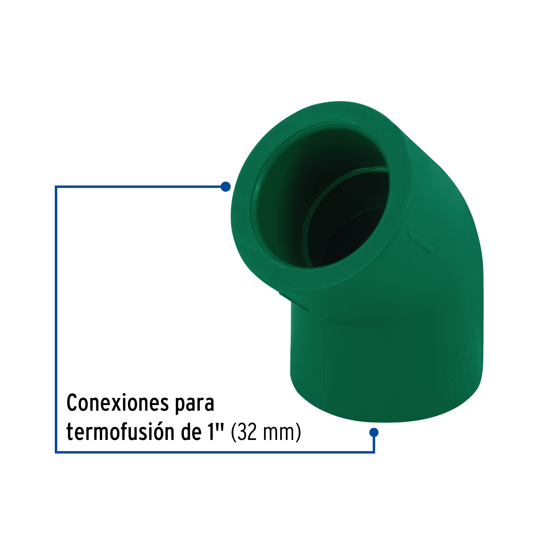 Codo 45° de PPR 1" 32mm