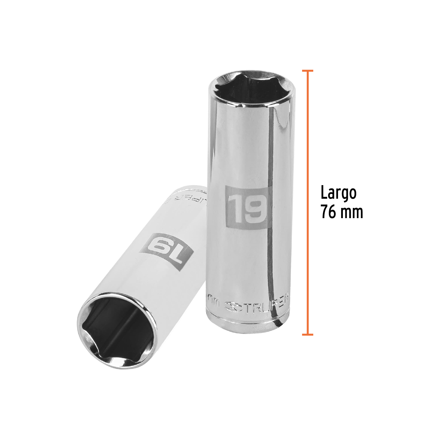 Dado Largo de 19mm Cuadro 1/2"