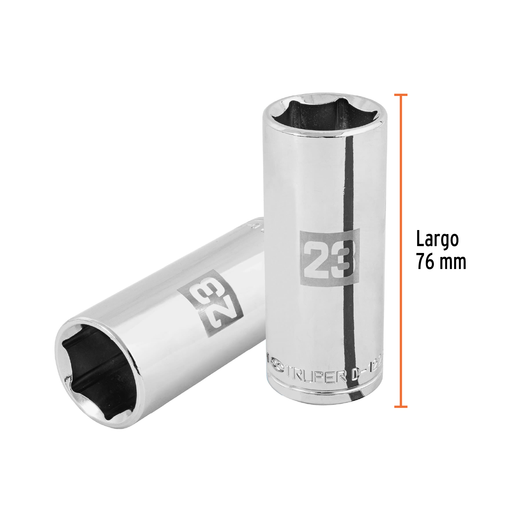 Dado Largo de 23mm Cuadro 1/2"