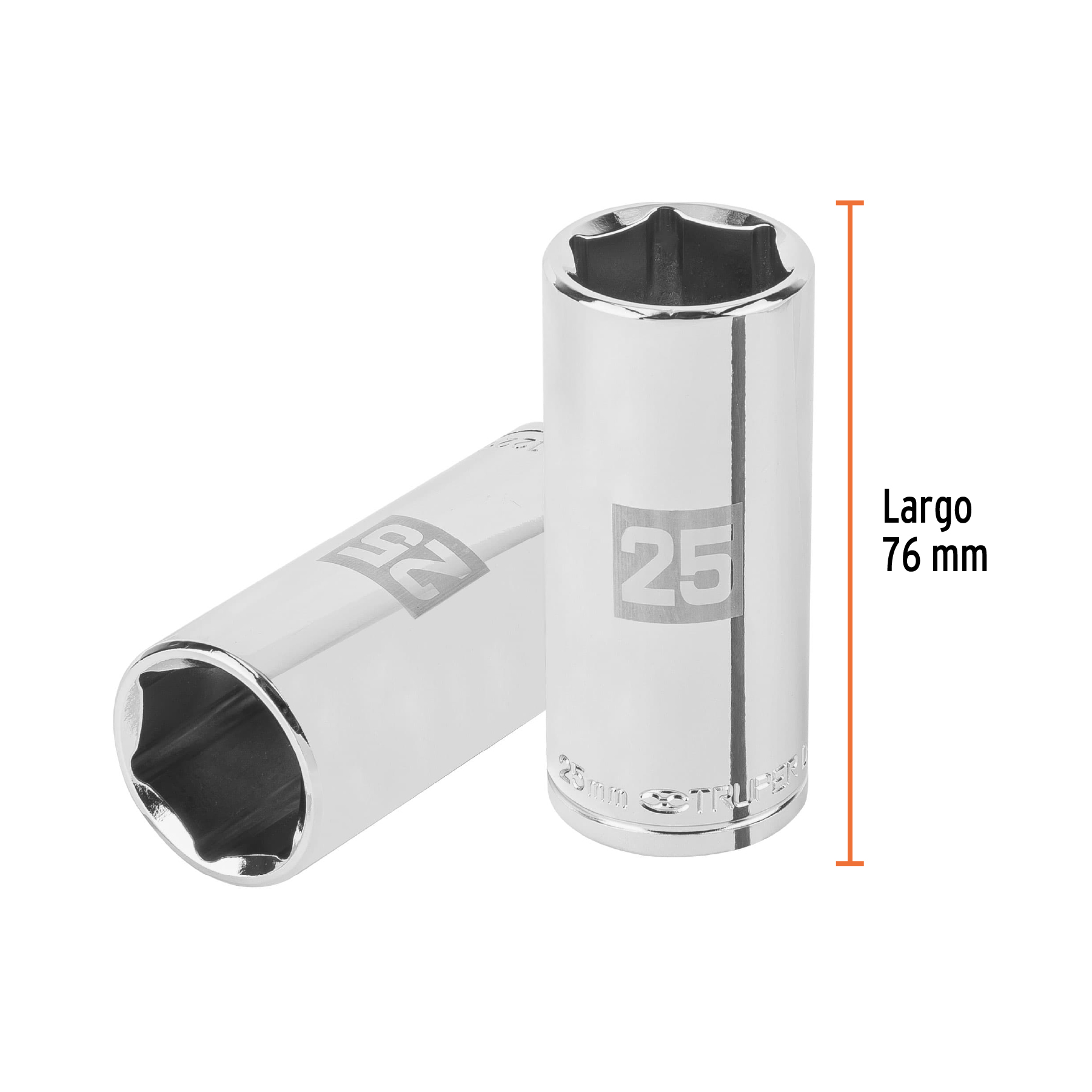 Dado largo de 25mm Cuadro 1/2"