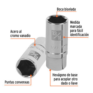 Dado Para Bujias de 13/16" Cuadro 1/2"