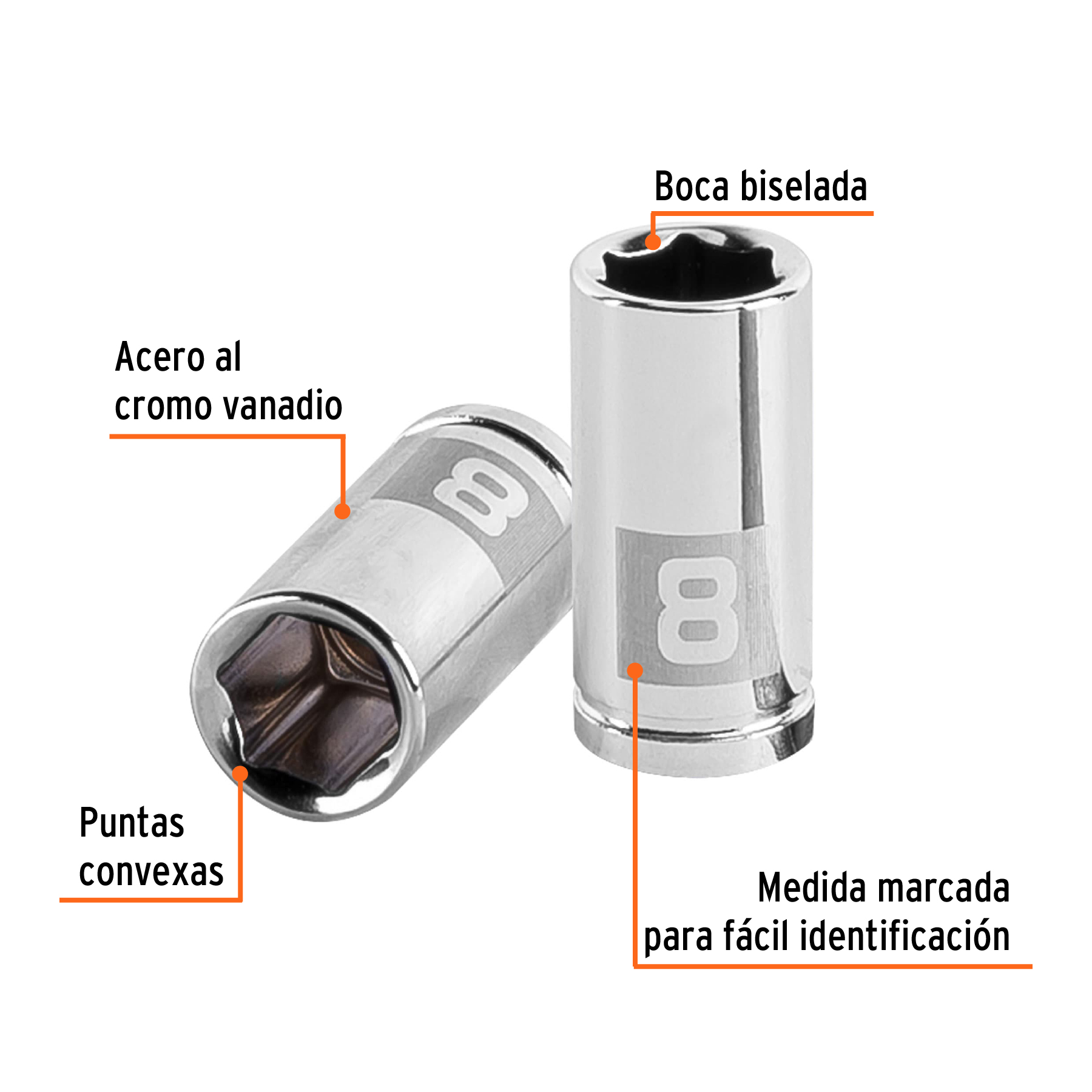 Dado de 8mm Cuadro 1/4"