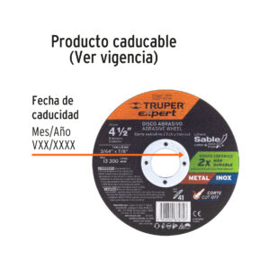 Disco tipo 41 corte metal Linea Sable 4-1/2
