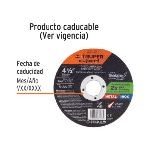 Disco tipo 41 corte metal Linea Sable 4-1/2