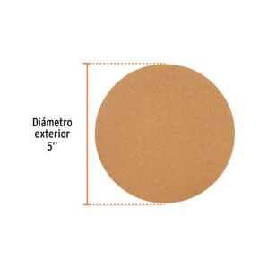 Caja 5 discos de lija p/madera 5' grano 120, velcro, s/perf.