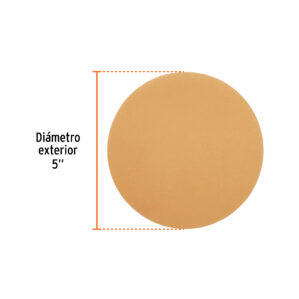 Caja 5 discos de lija p/madera 5' grano 320, velcro, s/perf.