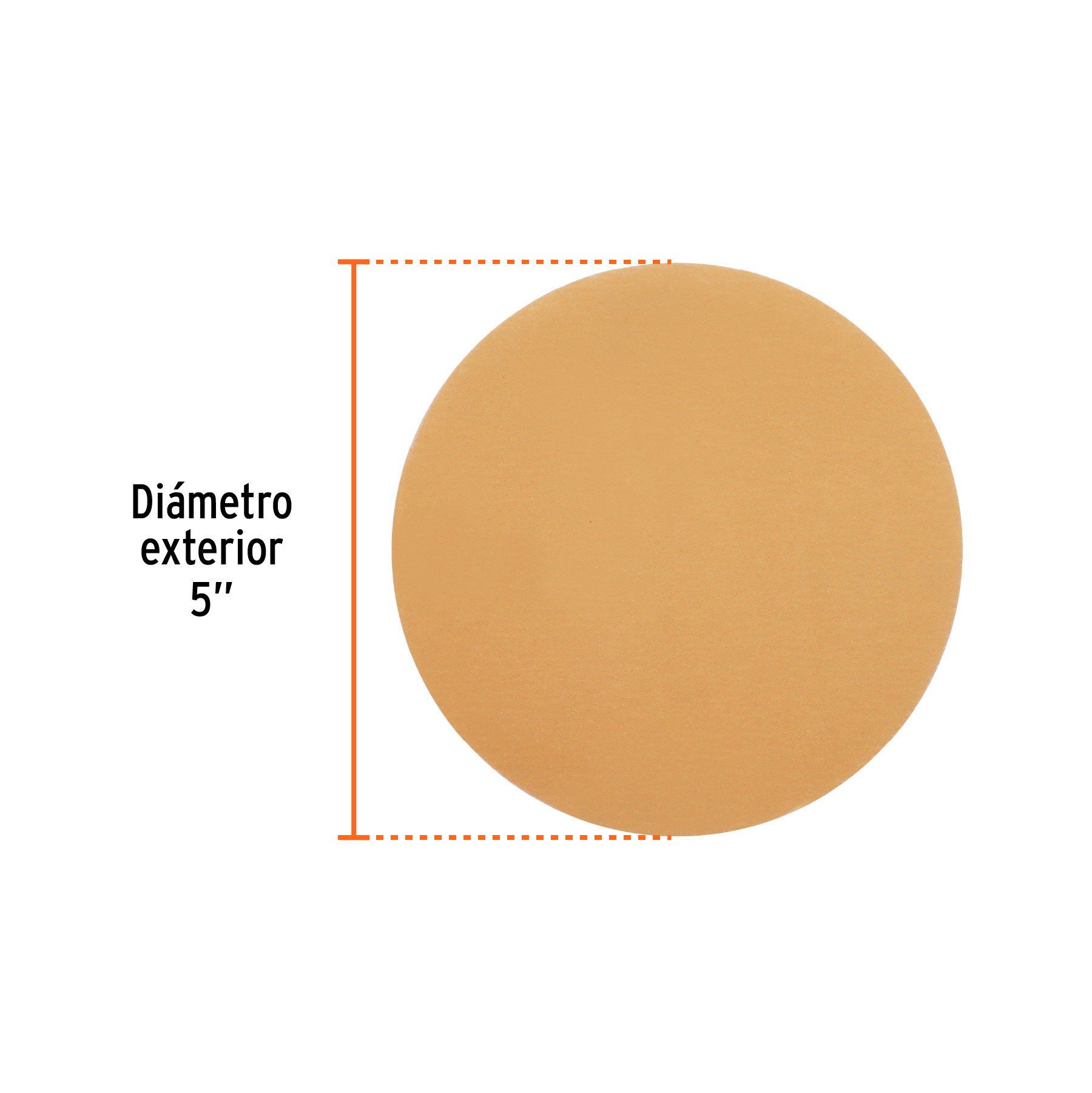 Caja 5 discos de lija p/madera 5' grano 320, velcro, s/perf.