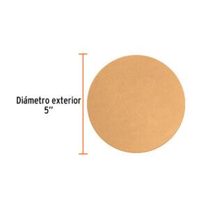 Caja 5 discos de lija p/madera 5' grano 400, velcro, s/perf.