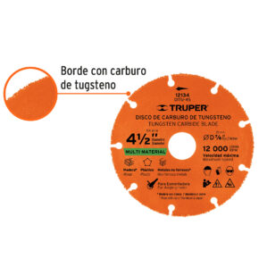 Disco Corte 4-1/2" Multiusos Madera Plastico Cobre Laton