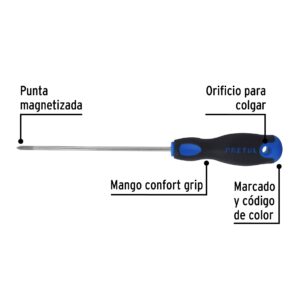 Desarmador de Cruz Phillips 1/8x6" Comfort Grip Pretul